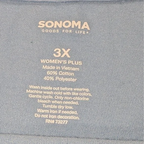 Sonoma Women's Blue Patriotic Tee 3X - Picture 3 of 4